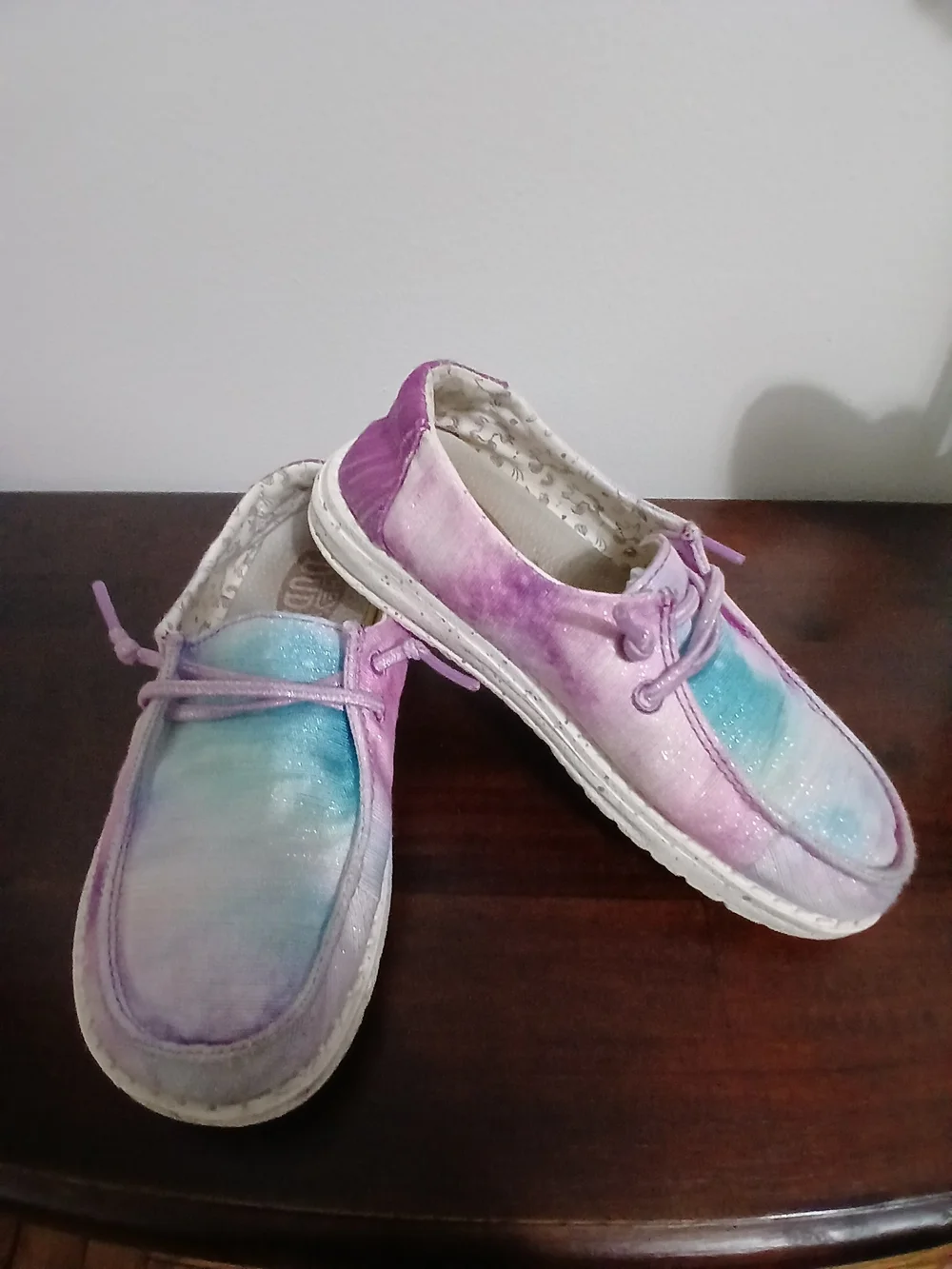 HEY DUDE Kids Tie-Dye Pastel Slip-On Shoes - Pink & Blue